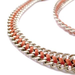 ✨💕 Stuart Weitzman DBL Chain Suede Woven Belt 💗✨